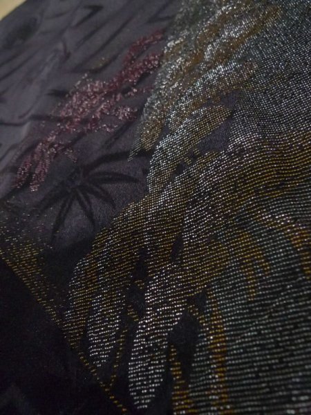 画像7: K0714B  羽織 女性用着物  シルク(正絹)   黒, 梅 【中古】 【USED】 【リサイクル】 ★★★★☆ (7)