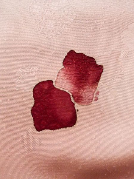 画像7: K0714U  道行 女性用着物  シルク(正絹) 淡い 薄い ピンク, 抽象的模様 【中古】 【USED】 【リサイクル】 ★★☆☆☆ (7)