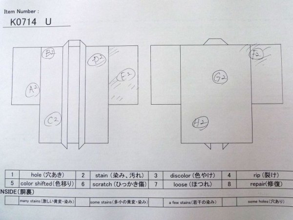 画像14: K0714U  道行 女性用着物  シルク(正絹) 淡い 薄い ピンク, 抽象的模様 【中古】 【USED】 【リサイクル】 ★★☆☆☆ (14)