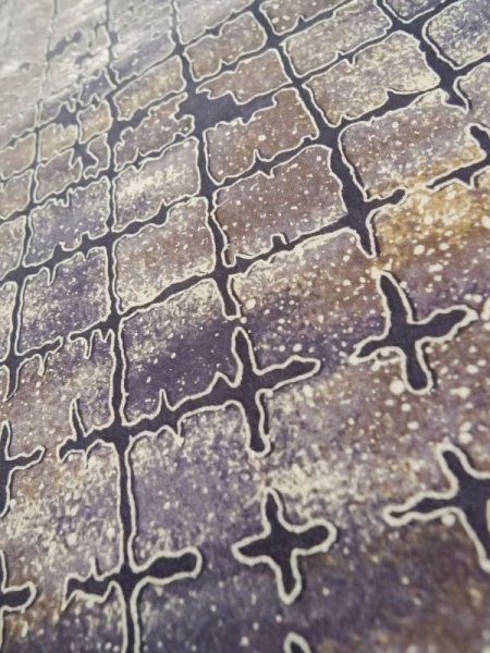 画像9: K0728E Mint  小紋 女性用着物  化繊   紫, 四角 【中古】 【USED】 【リサイクル】 ★★★★☆ (9)