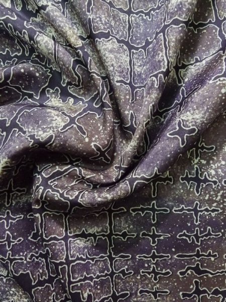 画像13: K0728E Mint  小紋 女性用着物  化繊   紫, 四角 【中古】 【USED】 【リサイクル】 ★★★★☆ (13)