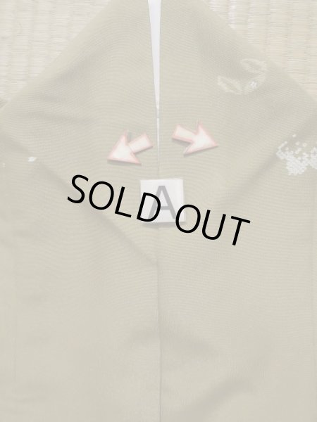 画像14: K0728K  小紋 女性用着物  化繊 淡い  ブラウン（茶色）, 花 【中古】 【USED】 【リサイクル】 ★★☆☆☆ (14)