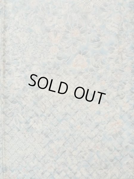 画像4: K0728M  小紋 女性用着物 更紗柄 化繊 薄い  水色, 唐花 【中古】 【USED】 【リサイクル】 ★★☆☆☆ (4)