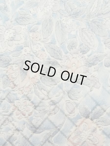 画像7: K0728M  小紋 女性用着物 更紗柄 化繊 薄い  水色, 唐花 【中古】 【USED】 【リサイクル】 ★★☆☆☆ (7)