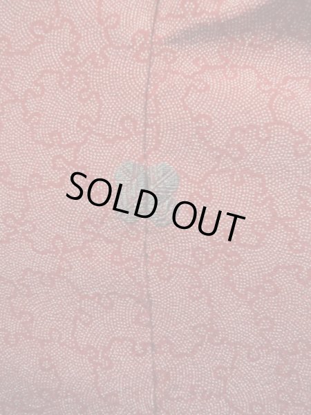 画像4: K0728O  江戸小紋 女性用着物 雪輪柄、"寺山存男" シルク（正絹） ヘザー（杢）  赤,  【中古】 【USED】 【リサイクル】 ★★★☆☆ (4)