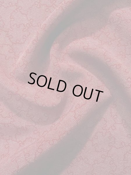 画像11: K0728O  江戸小紋 女性用着物 雪輪柄、"寺山存男" シルク（正絹） ヘザー（杢）  赤,  【中古】 【USED】 【リサイクル】 ★★★☆☆ (11)