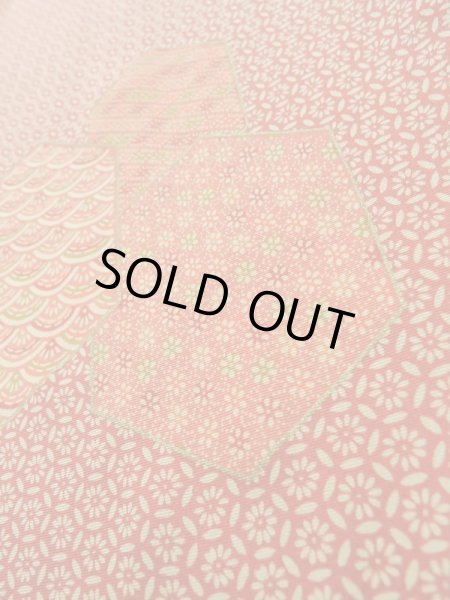 画像9: K0728P  小紋 女性用着物  シルク(正絹)   赤, 青海波 【中古】 【USED】 【リサイクル】 ★★★☆☆ (9)