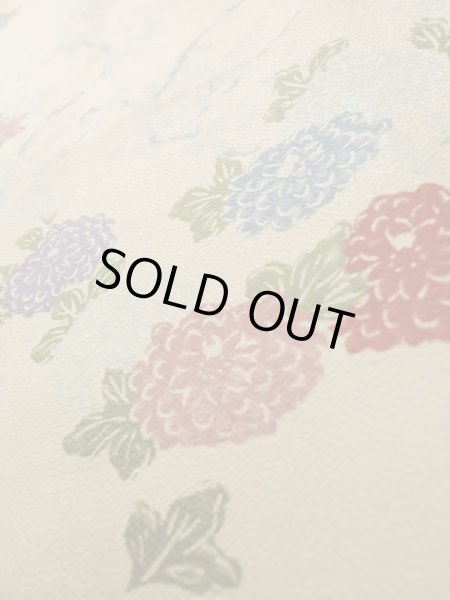 画像11: K0728U  小紋 女性用着物  シルク(正絹) 薄い  クリーム, 菊 【中古】 【USED】 【リサイクル】 ★★★☆☆ (11)