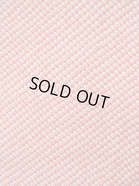 画像5: K0818O  小紋 女性用着物  シルク（正絹） 淡い  朱赤, かのこ 【中古】 【USED】 【リサイクル】 ★★★☆☆ (5)