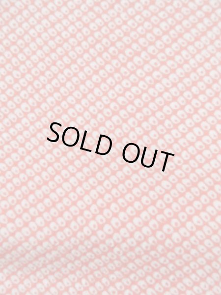 画像6: K0818O  小紋 女性用着物  シルク（正絹） 淡い  朱赤, かのこ 【中古】 【USED】 【リサイクル】 ★★★☆☆ (6)