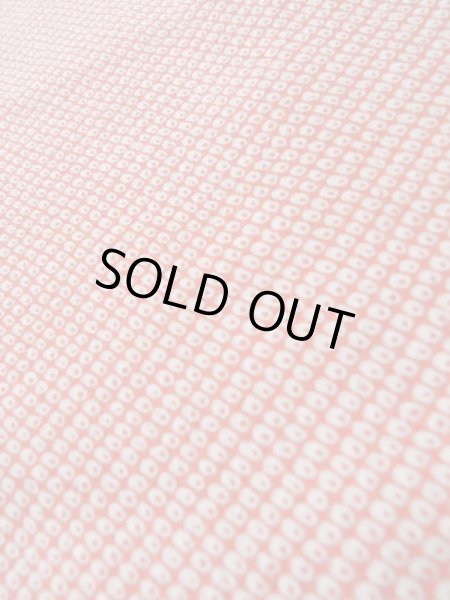 画像7: K0818O  小紋 女性用着物  シルク（正絹） 淡い  朱赤, かのこ 【中古】 【USED】 【リサイクル】 ★★★☆☆ (7)