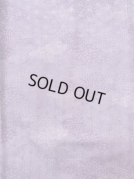 画像3: K0820U  江戸小紋 女性用着物  シルク(正絹)   藤, 幾何学模様 【中古】 【USED】 【リサイクル】 ★★★★☆ (3)