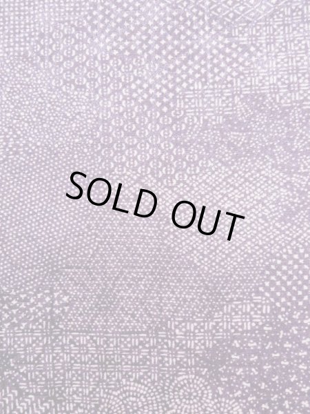 画像7: K0820U  江戸小紋 女性用着物  シルク(正絹)   藤, 幾何学模様 【中古】 【USED】 【リサイクル】 ★★★★☆ (7)