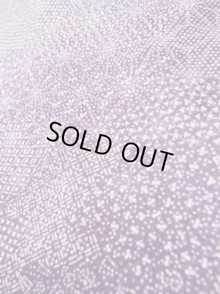 画像9: K0820U  江戸小紋 女性用着物  シルク(正絹)   藤, 幾何学模様 【中古】 【USED】 【リサイクル】 ★★★★☆ (9)