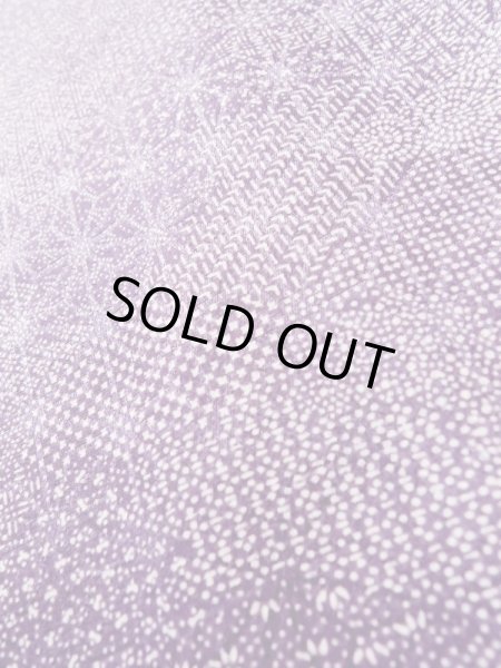 画像10: K0820U  江戸小紋 女性用着物  シルク(正絹)   藤, 幾何学模様 【中古】 【USED】 【リサイクル】 ★★★★☆ (10)