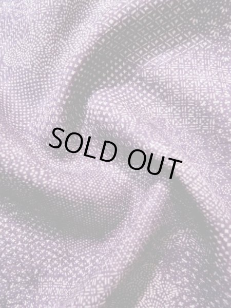 画像12: K0820U  江戸小紋 女性用着物  シルク(正絹)   藤, 幾何学模様 【中古】 【USED】 【リサイクル】 ★★★★☆ (12)