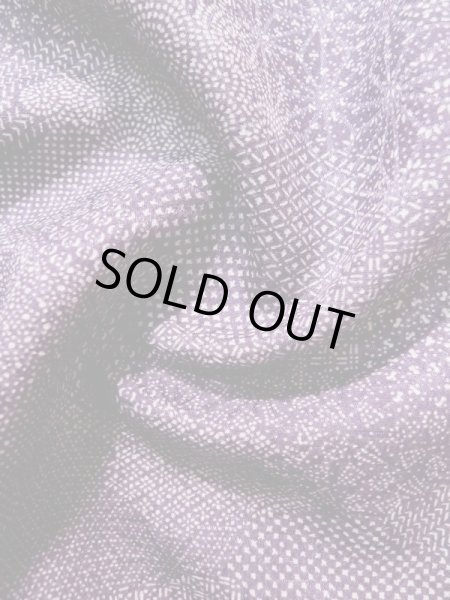 画像13: K0820U  江戸小紋 女性用着物  シルク(正絹)   藤, 幾何学模様 【中古】 【USED】 【リサイクル】 ★★★★☆ (13)