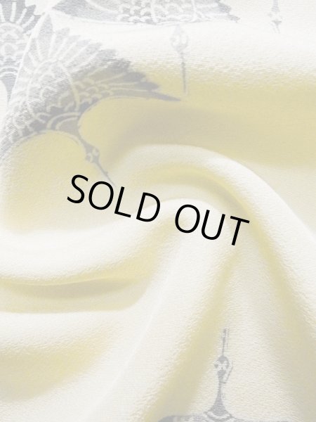 画像11: K0820W  小紋 女性用着物  シルク（正絹）   オフ　ホワイト, 鳥 【中古】 【USED】 【リサイクル】 ★★☆☆☆ (11)