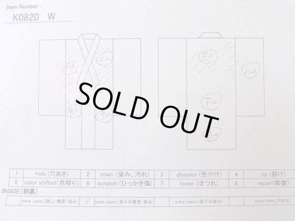 画像13: K0820W  小紋 女性用着物  シルク（正絹）   オフ　ホワイト, 鳥 【中古】 【USED】 【リサイクル】 ★★☆☆☆ (13)