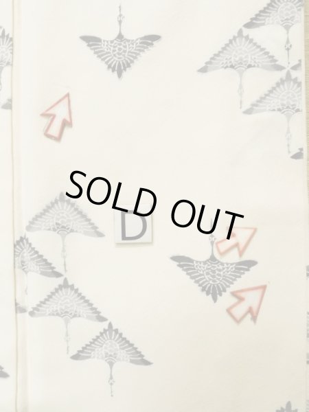 画像17: K0820W  小紋 女性用着物  シルク（正絹）   オフ　ホワイト, 鳥 【中古】 【USED】 【リサイクル】 ★★☆☆☆ (17)