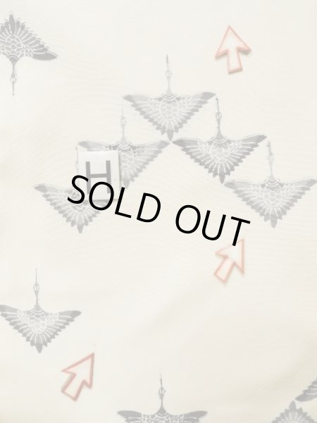 画像21: K0820W  小紋 女性用着物  シルク（正絹）   オフ　ホワイト, 鳥 【中古】 【USED】 【リサイクル】 ★★☆☆☆ (21)