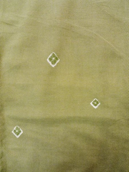 画像4: K0820Y  小紋 女性用着物  綿 淡い  カーキ, 小さな点々 【中古】 【USED】 【リサイクル】 ★★☆☆☆ (4)