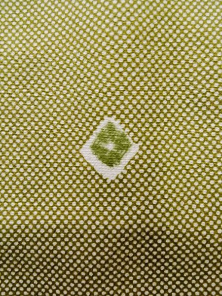 画像7: K0820Y  小紋 女性用着物  綿 淡い  カーキ, 小さな点々 【中古】 【USED】 【リサイクル】 ★★☆☆☆ (7)