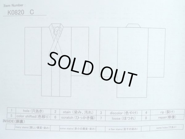 画像14: K0821C  小紋 女性用着物  シルク（正絹） 淡い  コーラル, 山 【中古】 【USED】 【リサイクル】 ★★★☆☆ (14)