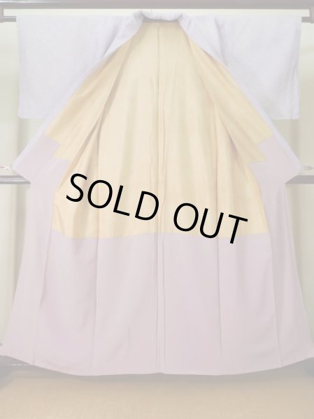 画像2: K0821D  小紋 女性用着物  シルク（正絹）   藤, かのこ 【中古】 【USED】 【リサイクル】 ★★☆☆☆ (2)