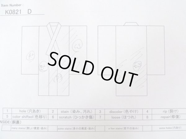 画像11: K0821D  小紋 女性用着物  シルク（正絹）   藤, かのこ 【中古】 【USED】 【リサイクル】 ★★☆☆☆ (11)