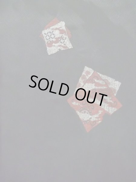 画像5: K1008J  羽織 女性用着物  シルク（正絹）   黒, 唐草 【中古】 【USED】 【リサイクル】 ★★★☆☆ (5)