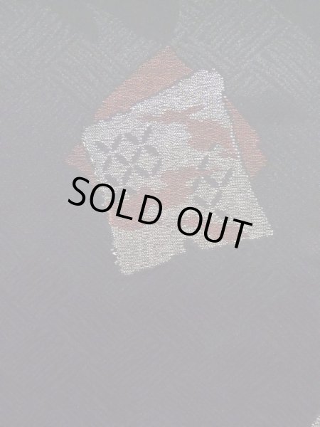 画像7: K1008J  羽織 女性用着物  シルク（正絹）   黒, 唐草 【中古】 【USED】 【リサイクル】 ★★★☆☆ (7)