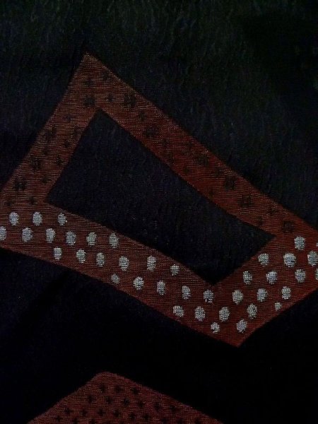 画像7: K1008S Mint  羽織 女性用着物  シルク(正絹)   黒, 抽象的模様 【中古】 【USED】 【リサイクル】 ★★★★☆ (7)