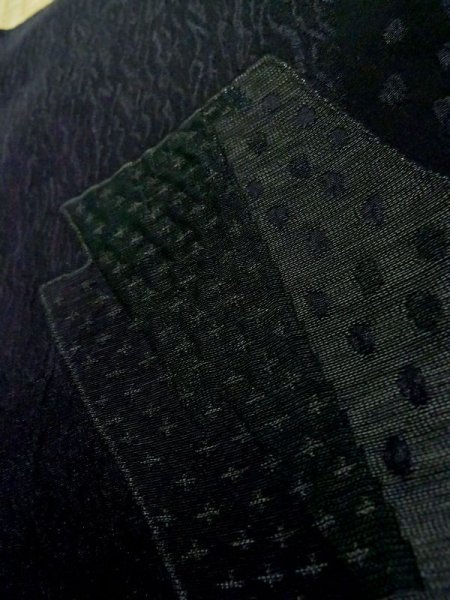 画像10: K1008S Mint  羽織 女性用着物  シルク(正絹)   黒, 抽象的模様 【中古】 【USED】 【リサイクル】 ★★★★☆ (10)