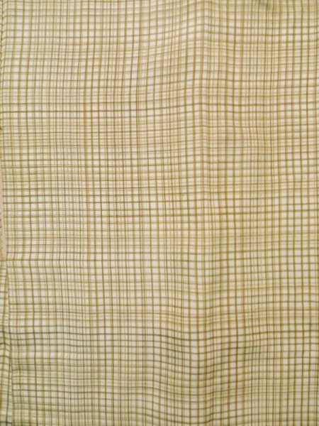 画像3: K1014L  羽織 女性用着物  シルク（正絹）   クリーム, チェック柄 【中古】 【USED】 【リサイクル】 ★★☆☆☆ (3)