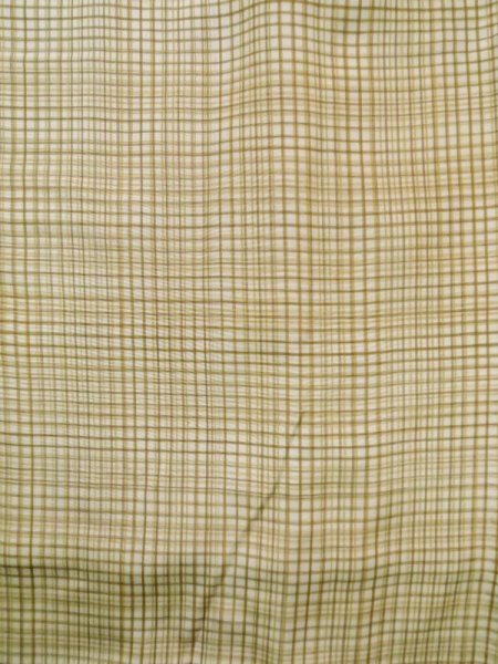 画像4: K1014L  羽織 女性用着物  シルク（正絹）   クリーム, チェック柄 【中古】 【USED】 【リサイクル】 ★★☆☆☆ (4)