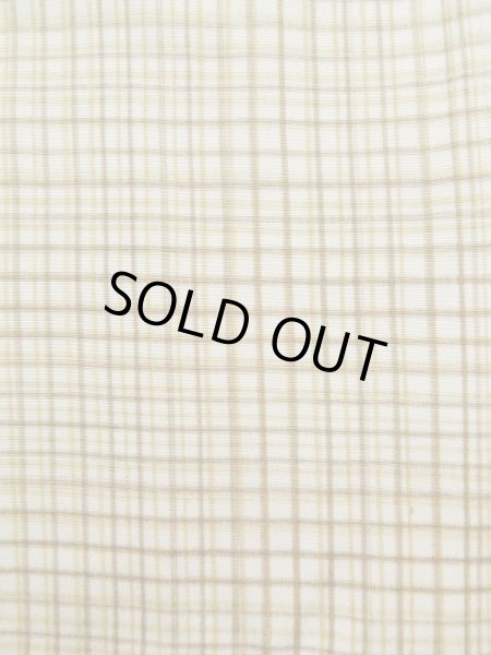 画像6: K1014L  羽織 女性用着物  シルク（正絹）   クリーム, チェック柄 【中古】 【USED】 【リサイクル】 ★★☆☆☆ (6)