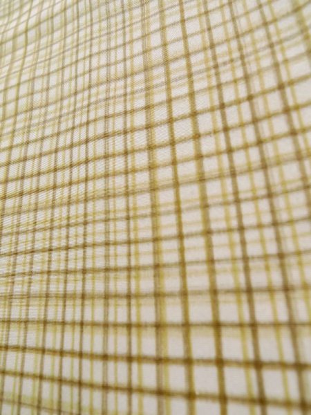 画像10: K1014L  羽織 女性用着物  シルク（正絹）   クリーム, チェック柄 【中古】 【USED】 【リサイクル】 ★★☆☆☆ (10)