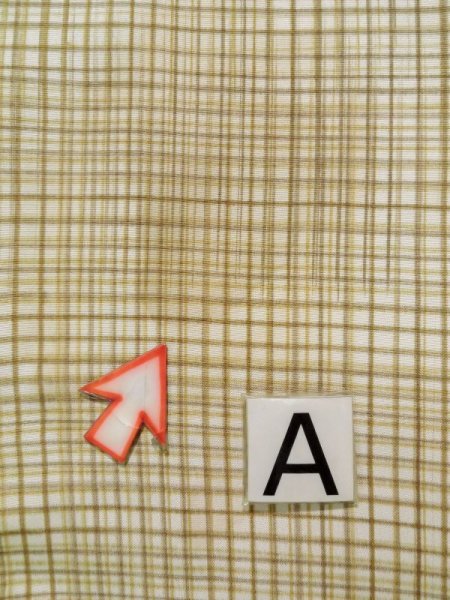 画像14: K1014L  羽織 女性用着物  シルク（正絹）   クリーム, チェック柄 【中古】 【USED】 【リサイクル】 ★★☆☆☆ (14)