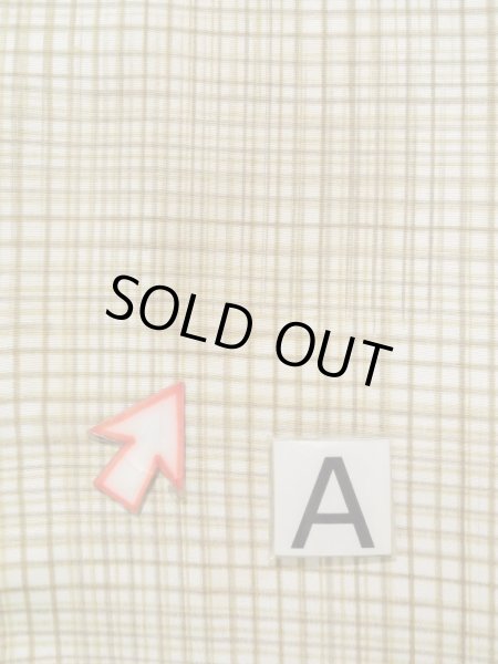 画像14: K1014L  羽織 女性用着物  シルク（正絹）   クリーム, チェック柄 【中古】 【USED】 【リサイクル】 ★★☆☆☆ (14)