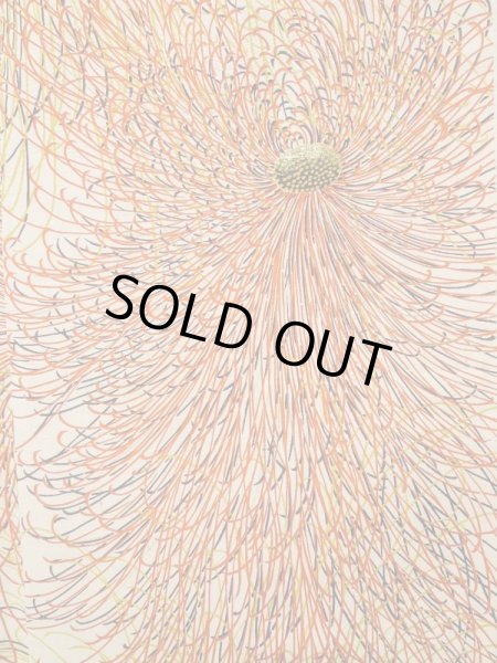 画像4: K1027V  羽織 女性用着物  綿   赤, 菊 【中古】 【USED】 【リサイクル】 ★★★☆☆ (4)