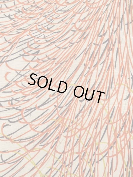 画像7: K1027V  羽織 女性用着物  綿   赤, 菊 【中古】 【USED】 【リサイクル】 ★★★☆☆ (7)