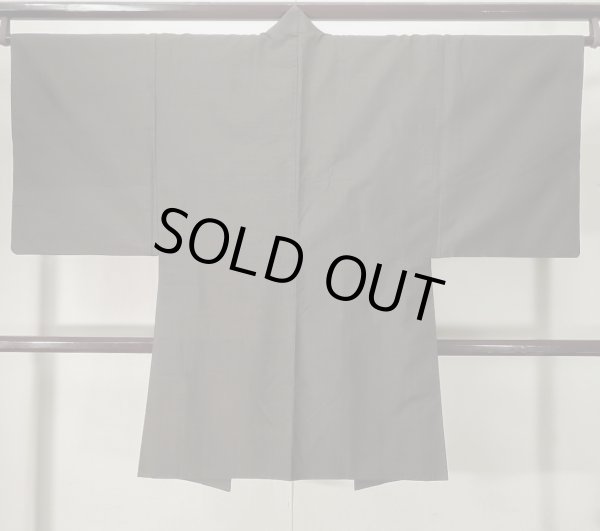 画像2: K1028B  羽織 男性用着物  シルク（正絹） ヘザー（杢） 深い ブラウン（茶色）, チェック柄 【中古】 【USED】 【リサイクル】 ★☆☆☆☆ (2)