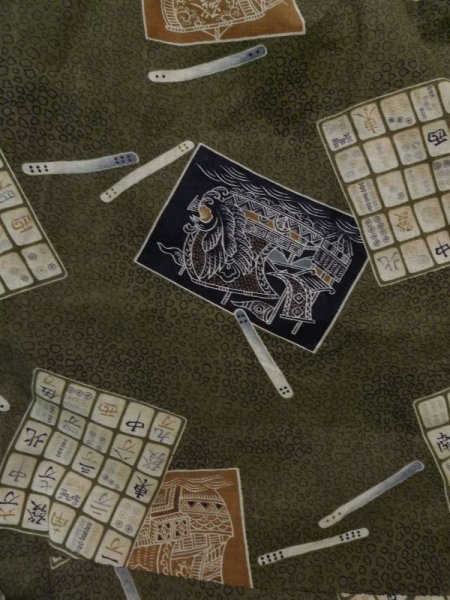 画像5: K1104P  羽織 男性用着物 裏:レアデザイン シルク(正絹) ダークな  ブラウン(茶色),  【中古】 【USED】 【リサイクル】 ★☆☆☆☆ (5)