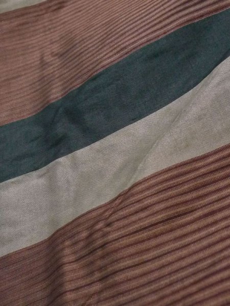 画像7: K1104T  羽織 男性用着物 綿入り シルク(正絹)   黒,  【中古】 【USED】 【リサイクル】 ★☆☆☆☆ (7)