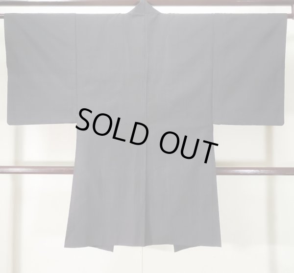 画像2: K1104W  羽織 男性用着物  シルク（正絹）   黒, 縞 【中古】 【USED】 【リサイクル】 ★☆☆☆☆ (2)