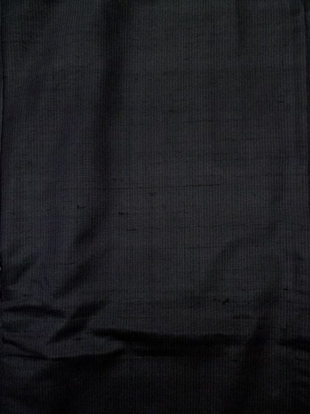 画像3: K1104W  羽織 男性用着物  シルク（正絹）   黒, 縞 【中古】 【USED】 【リサイクル】 ★☆☆☆☆ (3)