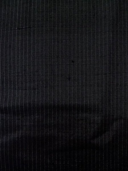 画像5: K1104W  羽織 男性用着物  シルク（正絹）   黒, 縞 【中古】 【USED】 【リサイクル】 ★☆☆☆☆ (5)