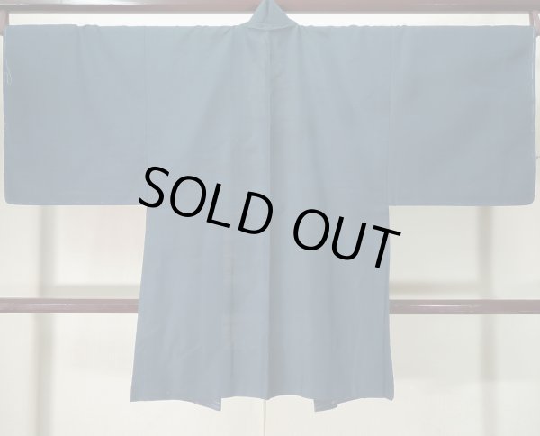 画像2: K1104Z Mint  羽織 男性用着物  シルク（正絹） 淡い 深い ティール（青緑）,  【中古】 【USED】 【リサイクル】 ★★★★★ (2)