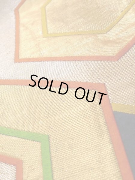 画像9: K1111D 袋帯  女性用着物 シルク(正絹)   黒 亀甲   【中古】 【USED】 【リサイクル】 ★★★★☆ (9)